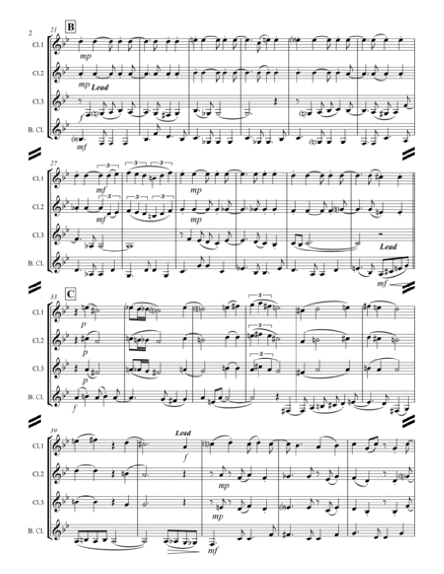 Desafinado Clarinet Quartet scores gallery preview page 3