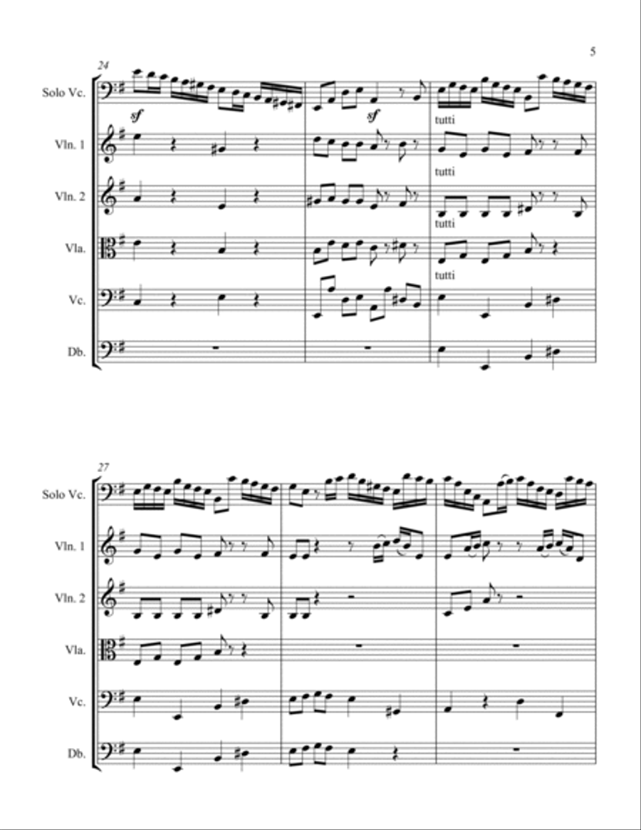 Cello Sonata RV40 Movement 2 String Orchestra scores gallery preview page 5