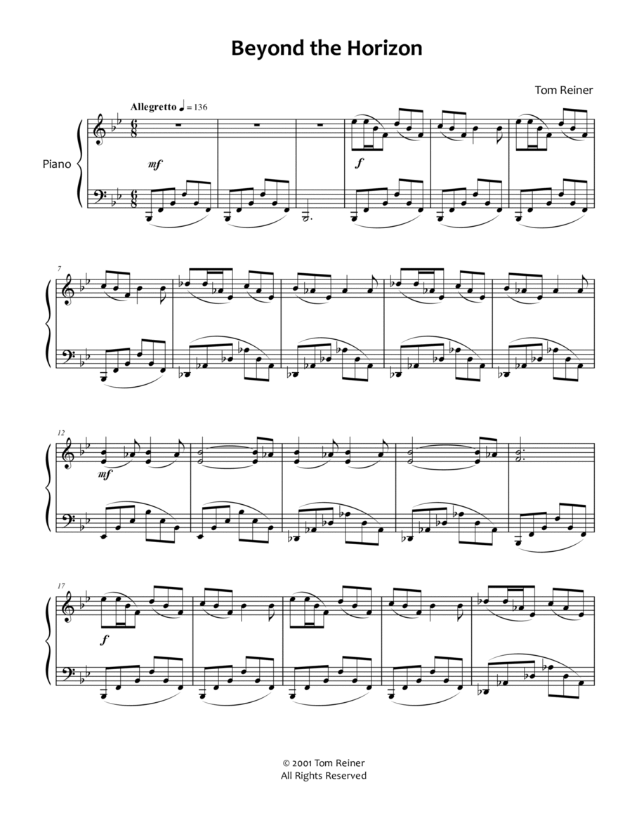 Beyond the Horizon Piano Solo scores gallery preview page 1