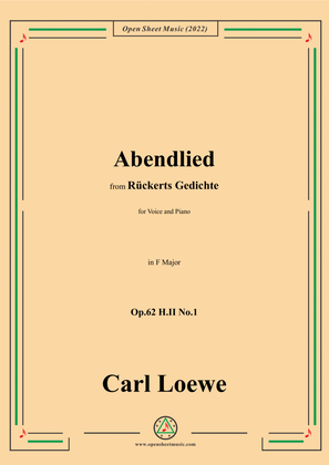 Loewe-Abendlied,Op.62 H.II No.1,in G flat Major