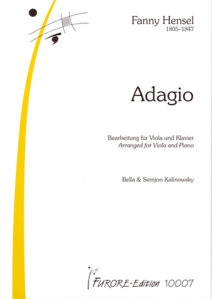 Book cover for Adagio for viola and piano