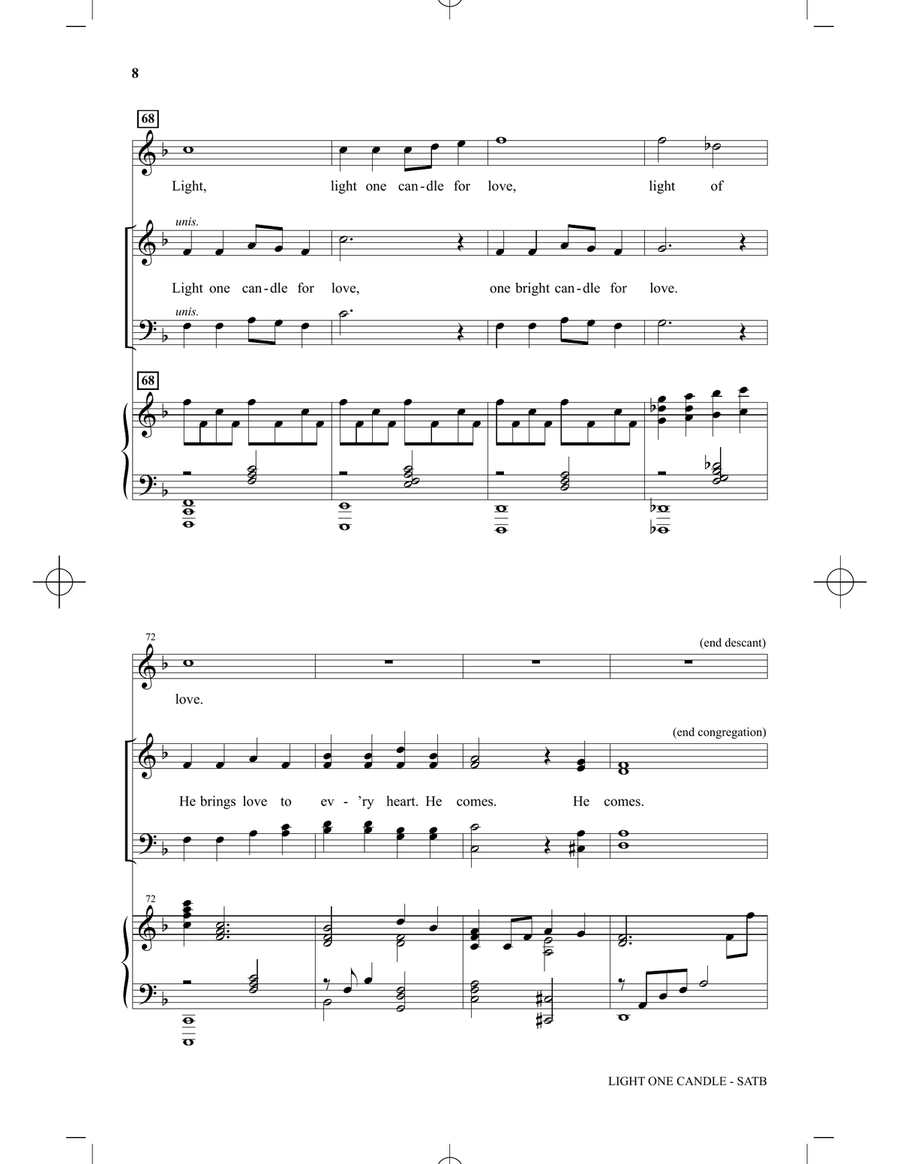 Light One Candle 4-Part scores gallery preview page 6
