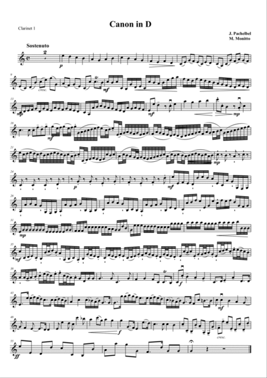 Canon in D Woodwind Ensemble scores gallery preview page 3