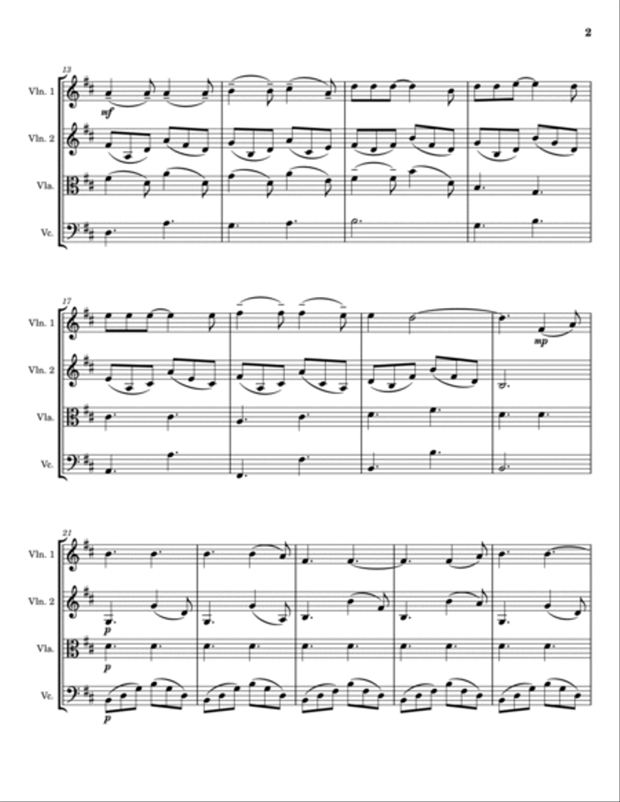 Hallelujah String Quartet scores gallery preview page 2