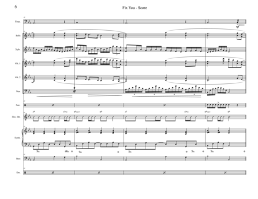 Fix You Percussion Ensemble scores gallery preview page 6