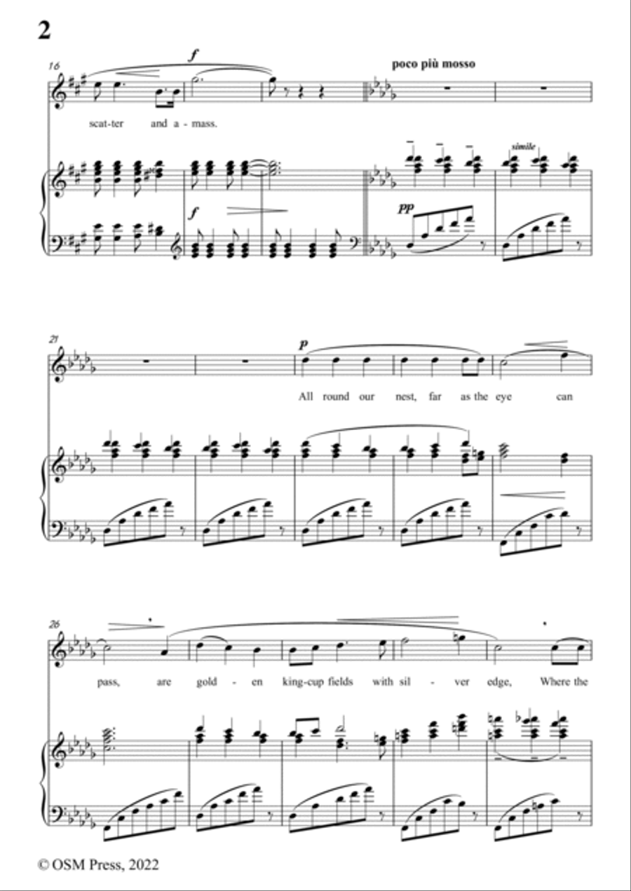 Vaughan Williams-Silent Noon,in A Major,for Voice and Piano Voice Solo scores gallery preview page 4
