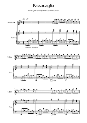 Passacaglia - Handel/Halvorsen - Tenor Sax Solo w/ Piano