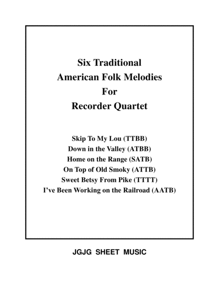 Six Traditional American Songs for Recorder Quartet image number null