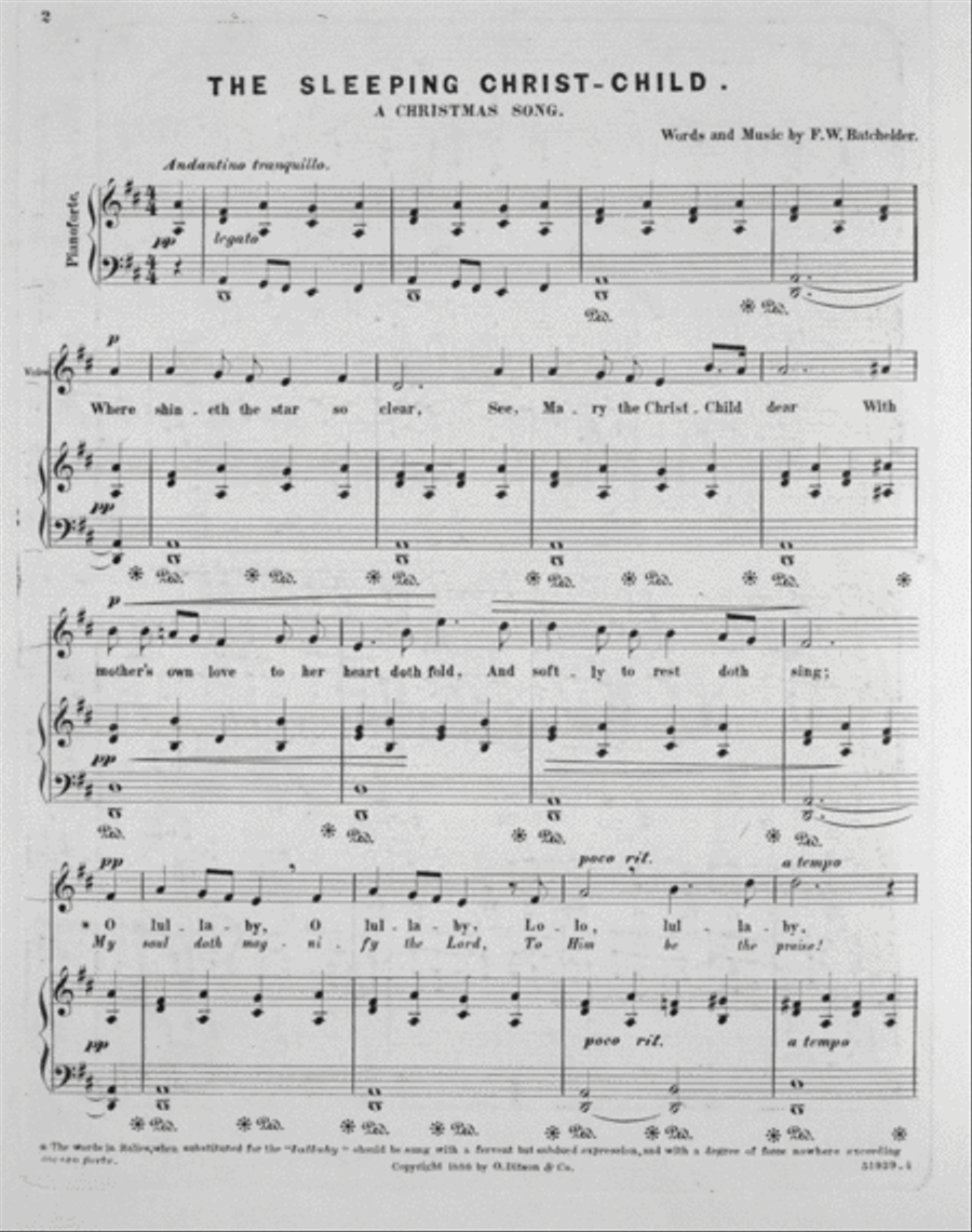 The Sleeping Christ Child. Christmas Song Voice scores gallery preview page 2