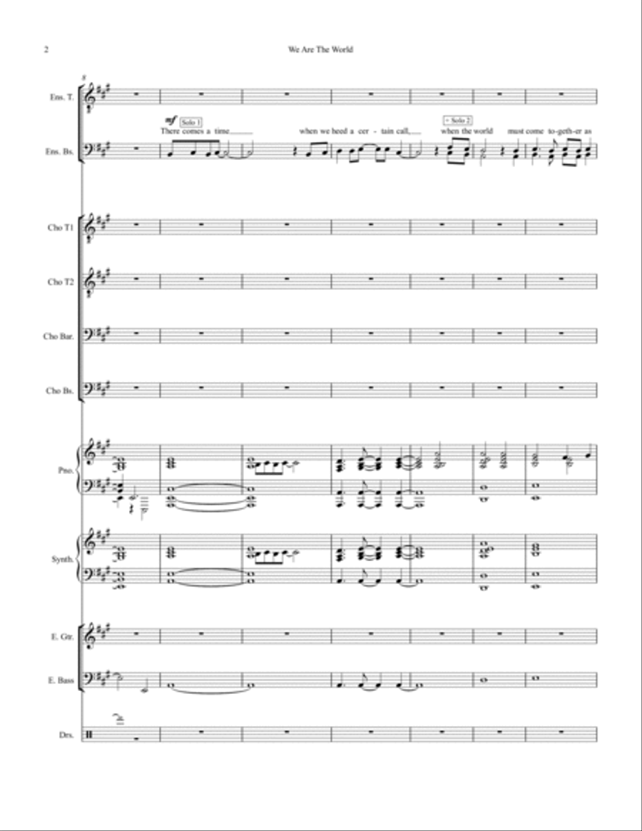 We Are The World Small Ensemble scores gallery preview page 2