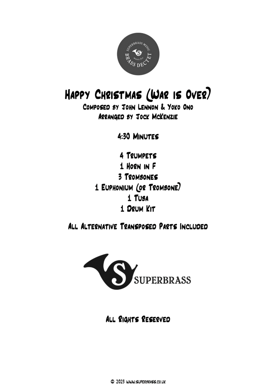 Happy Xmas (war Is Over) Horn scores gallery preview page 1