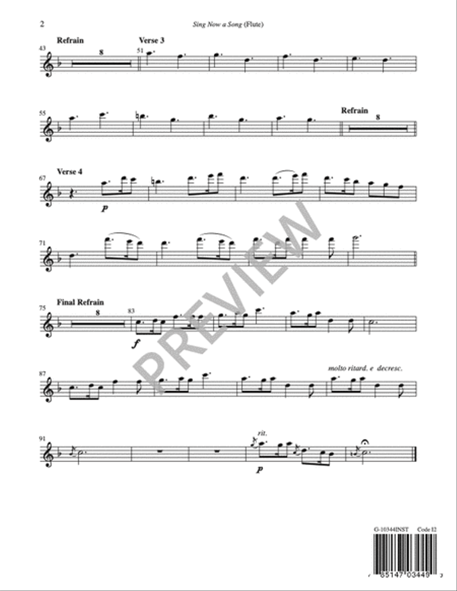 Sing Now a Song of a Child Who Was Born Flute scores gallery preview page 3