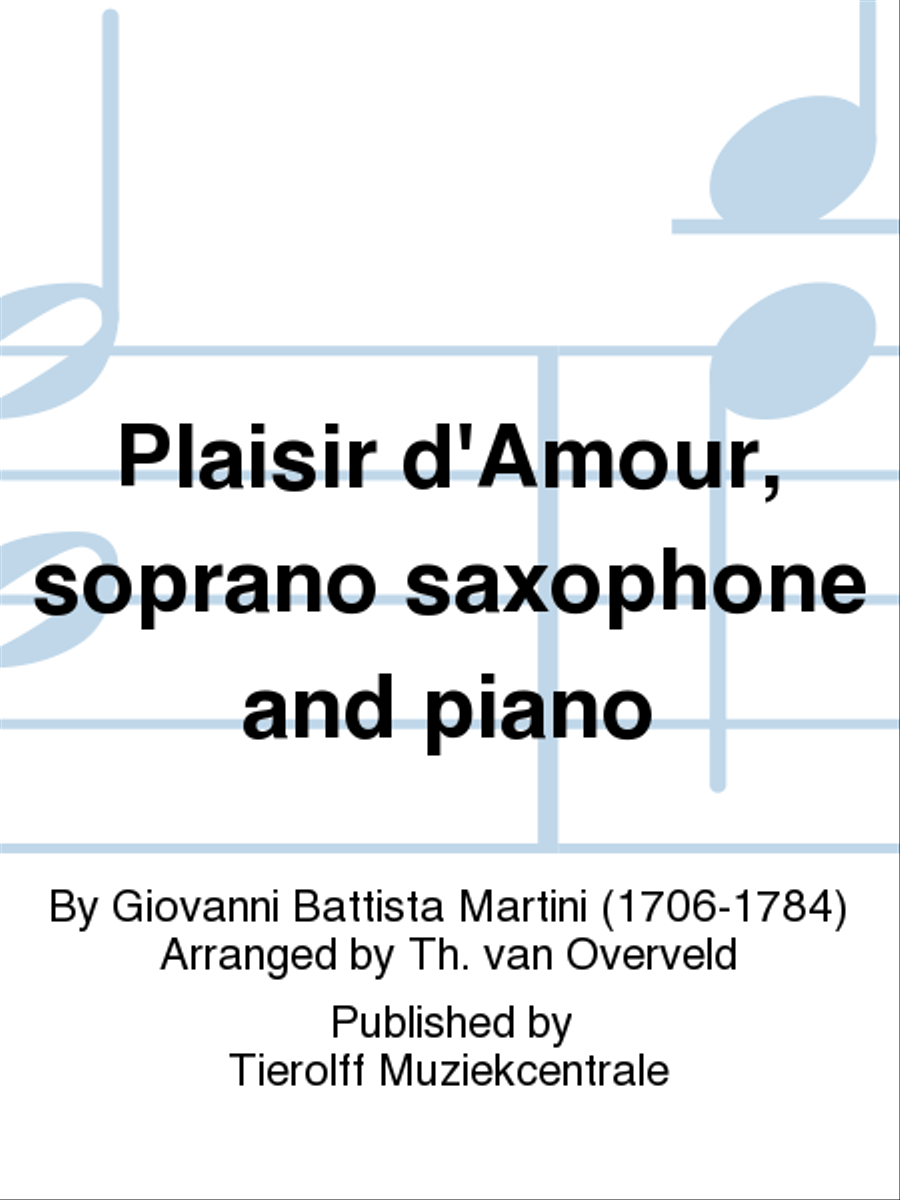 Plaisir D'Amour, Soprano/Tenor Saxophone & Piano Tenor Saxophone scores gallery preview page 1