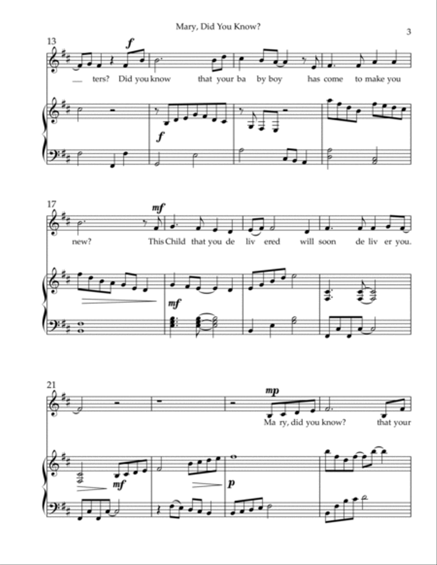 Mary, Did You Know? Mary, Did You Know? Harp scores gallery preview page 3