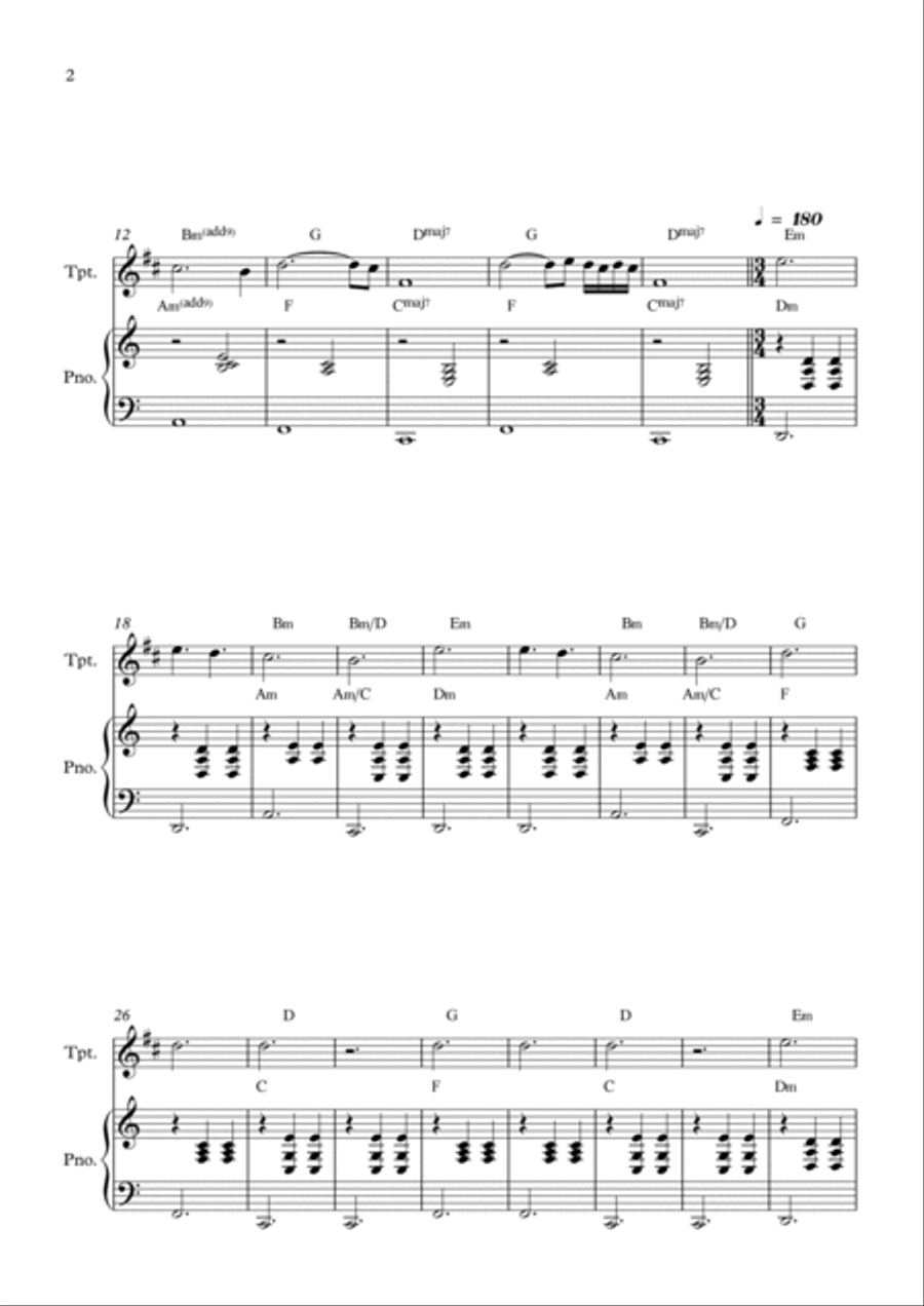La Valse D'amelie B-Flat Trumpet scores gallery preview page 2