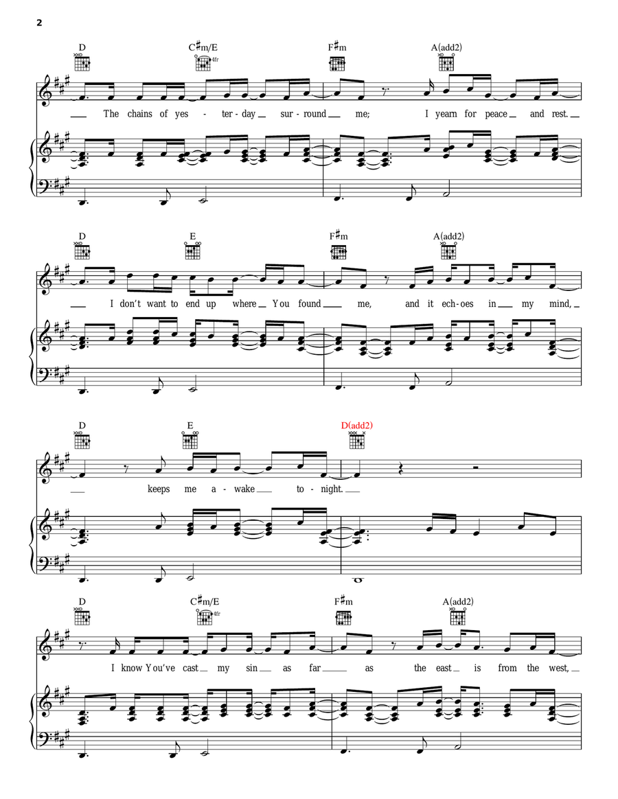 East To West East To West Piano, Vocal, Guitar scores gallery preview page 2