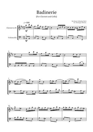 Badinerie by J. S. Bach (For Clarinet and Cello )