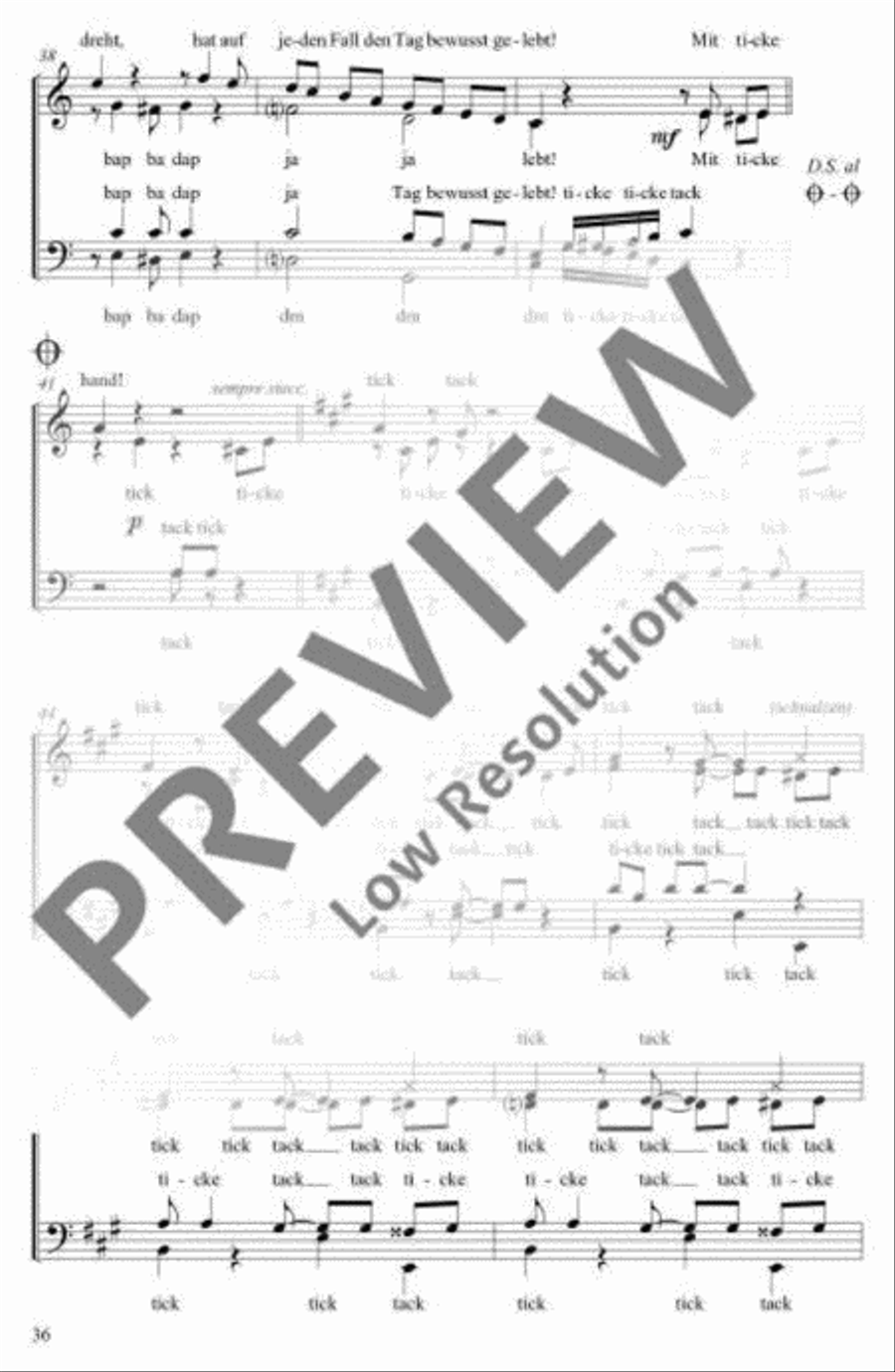 Ticke Ticke Tack 4-Part scores gallery preview page 6