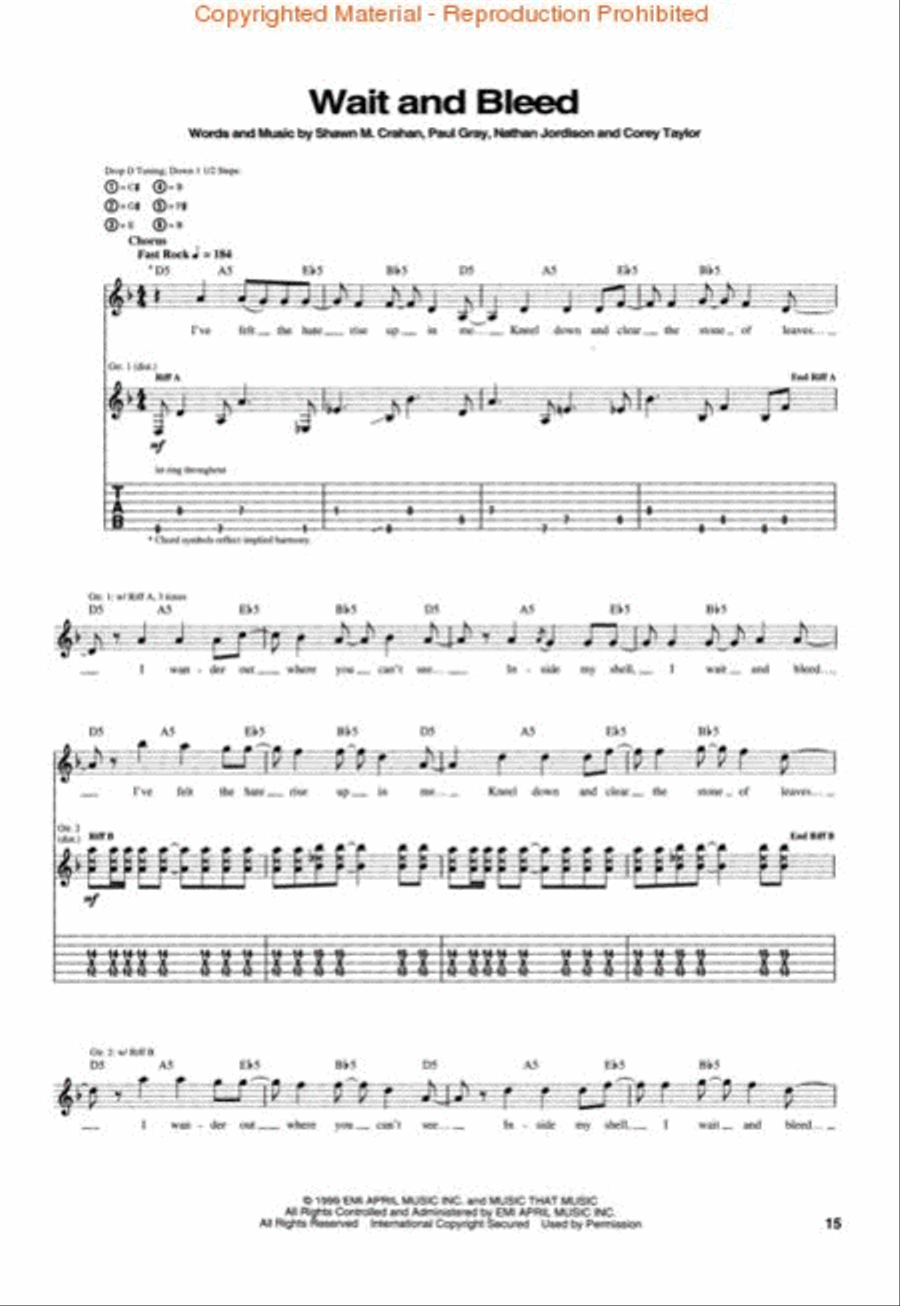 Slipknot Slipknot Electric Guitar scores gallery preview page 3