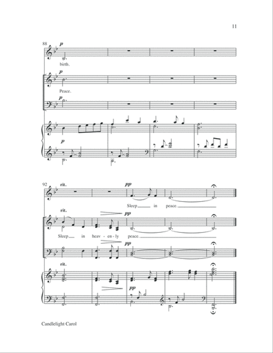 Candlelight Carol (with Silent Night) 4-Part scores gallery preview page 11