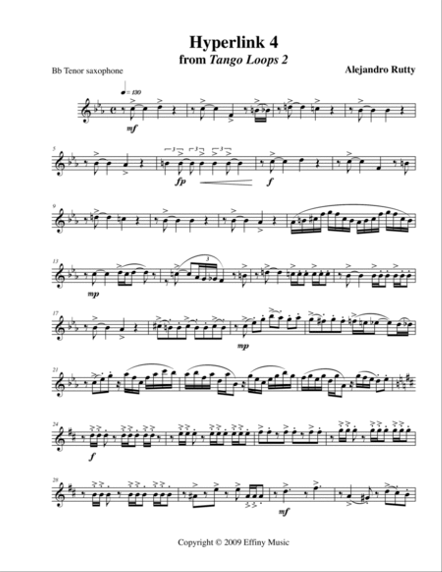 Hyperlink IV from Tango Loops 2 Woodwind Quartet scores gallery preview page 5