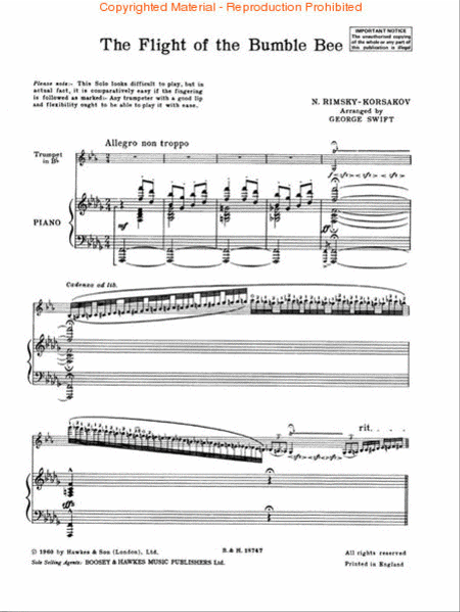 The Flight of the Bumble Bee Trumpet Solo scores gallery preview page 2