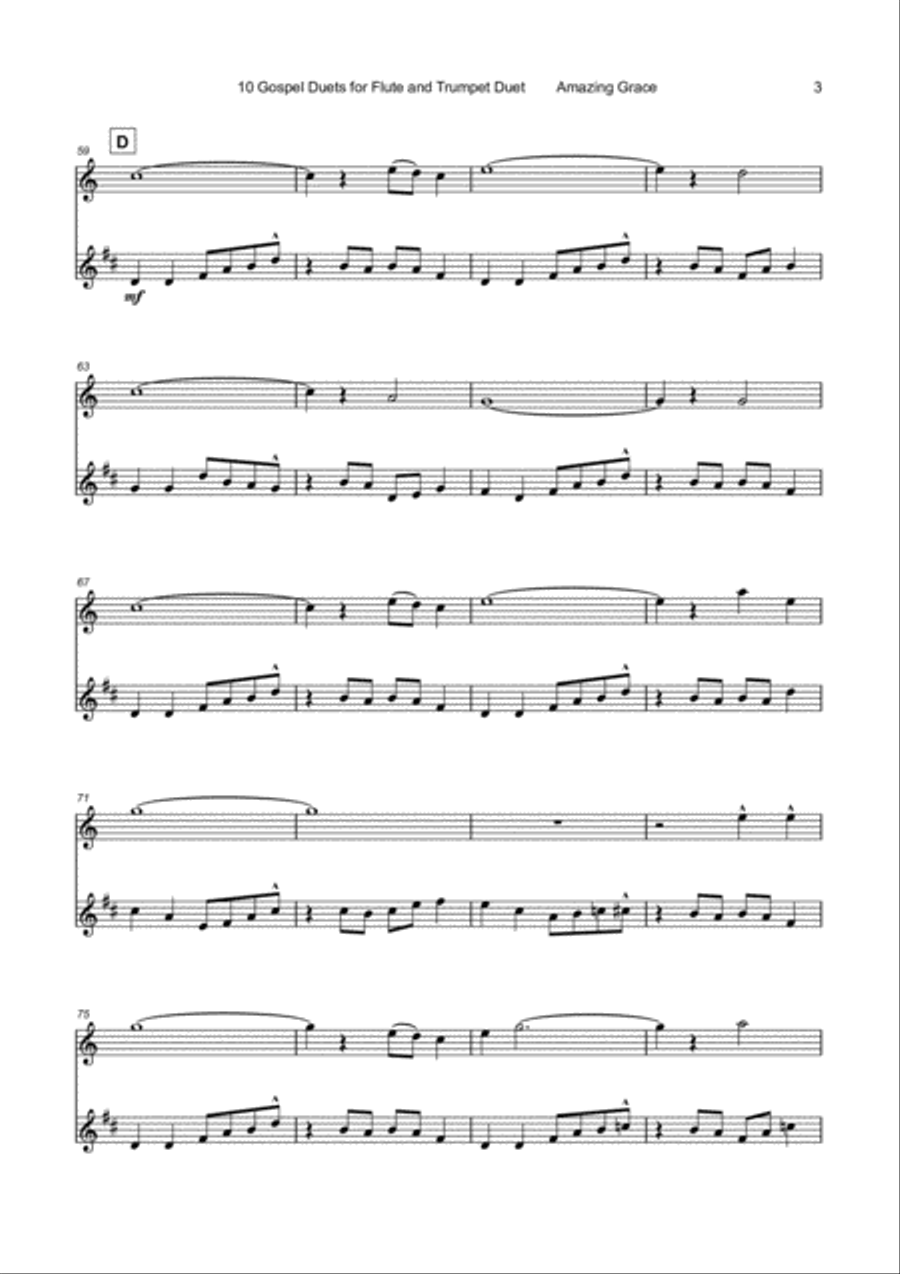 10 Gospel Duets for Flute and Trumpet