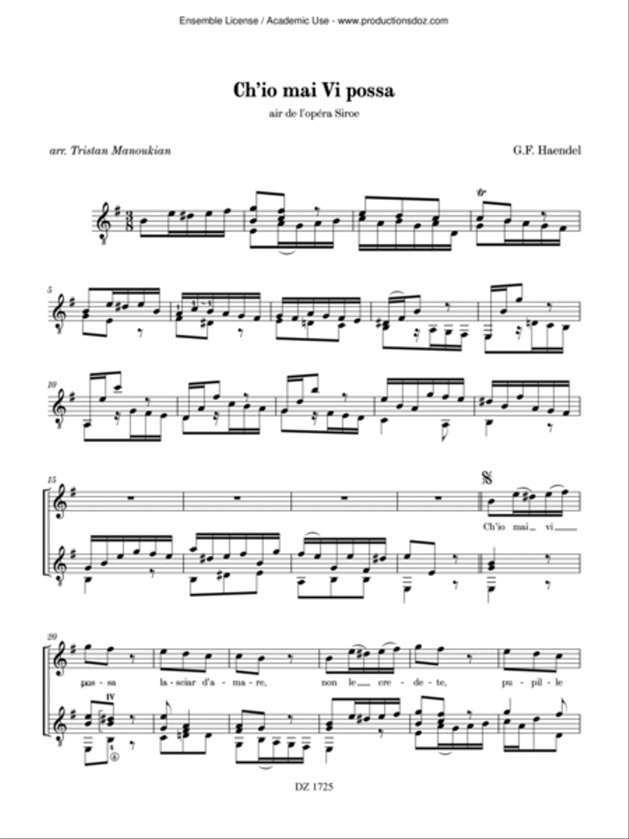 Ch’io mai Vi possa / Rejoice Classical Guitar scores gallery preview page 4