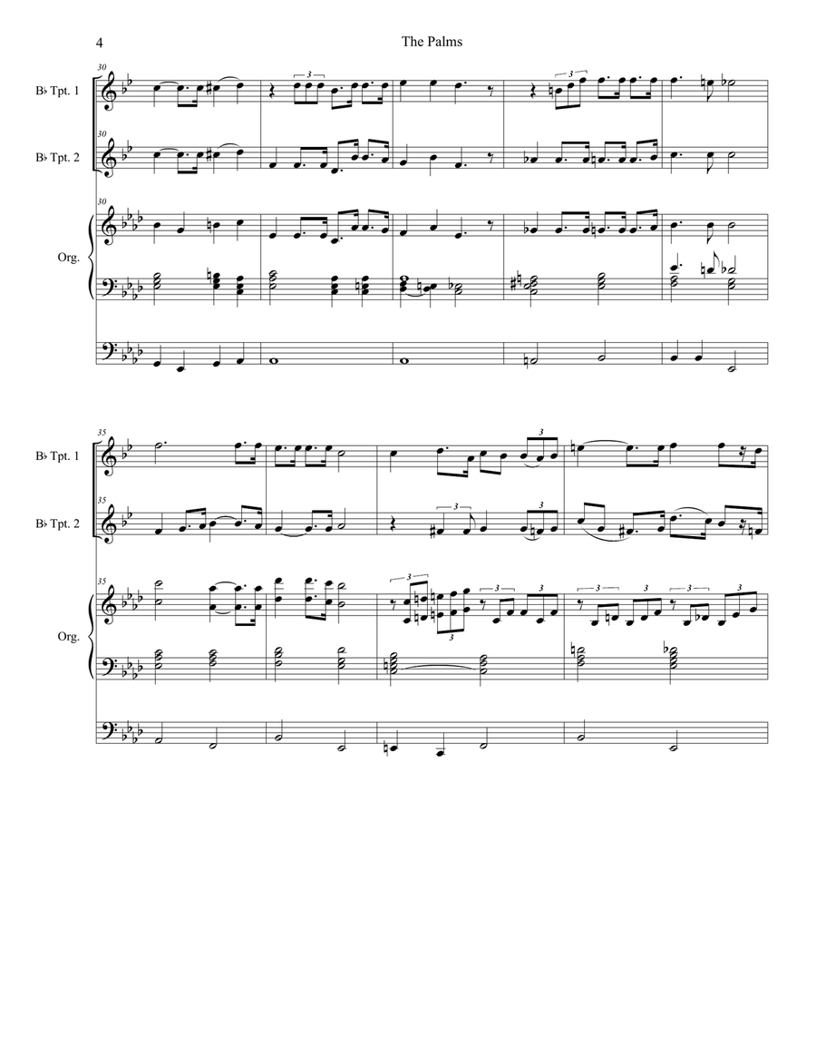 The Palms (Duet for Bb-Trumpet) Trumpet Duet scores gallery preview page 4