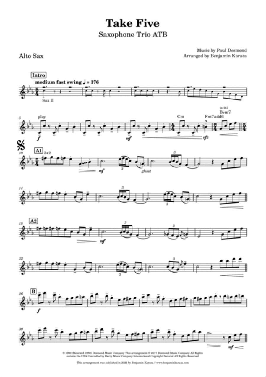 Take Five Woodwind Trio scores gallery preview page 3