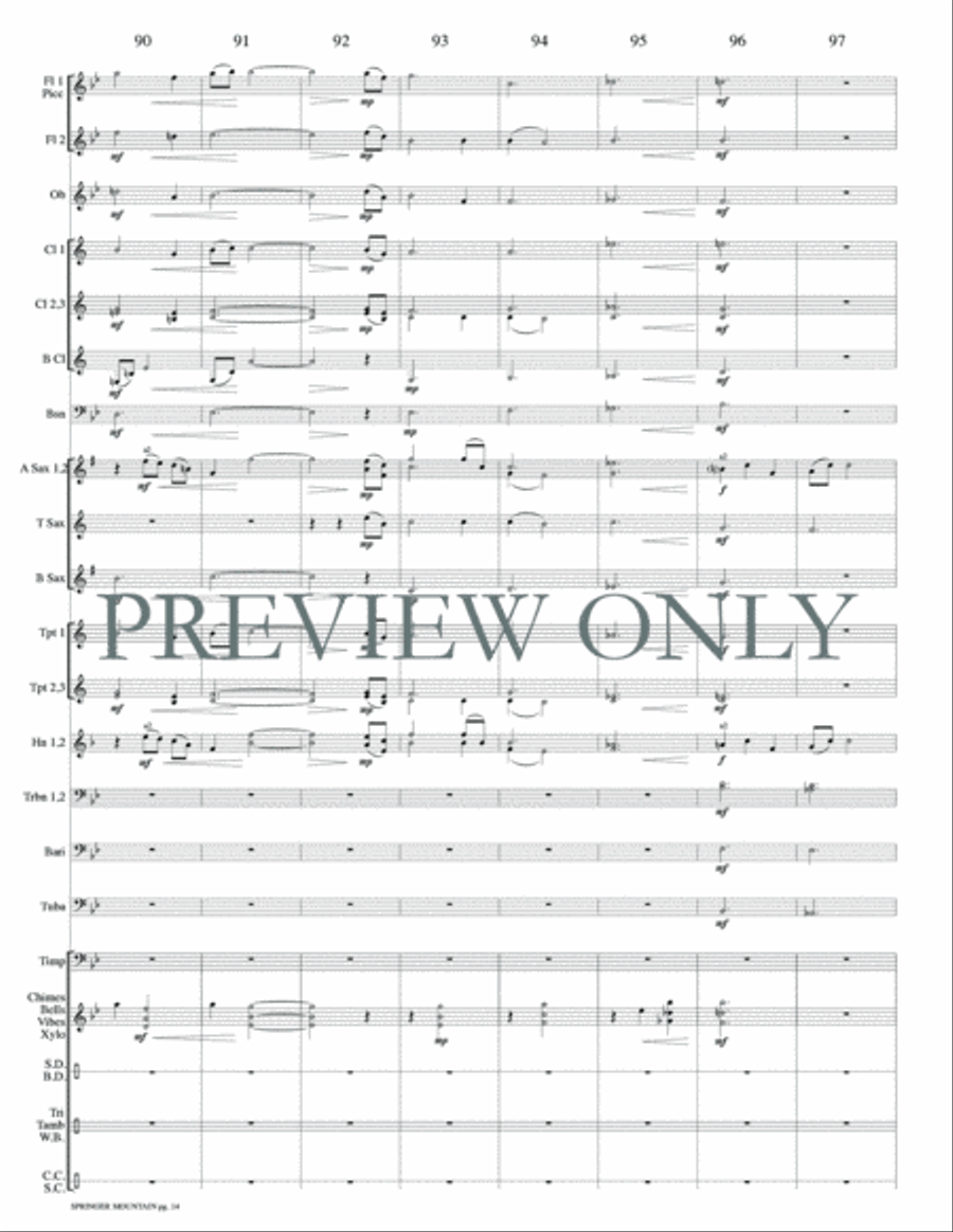 Springer Mountain Springer Mountain Concert Band scores gallery preview page 17