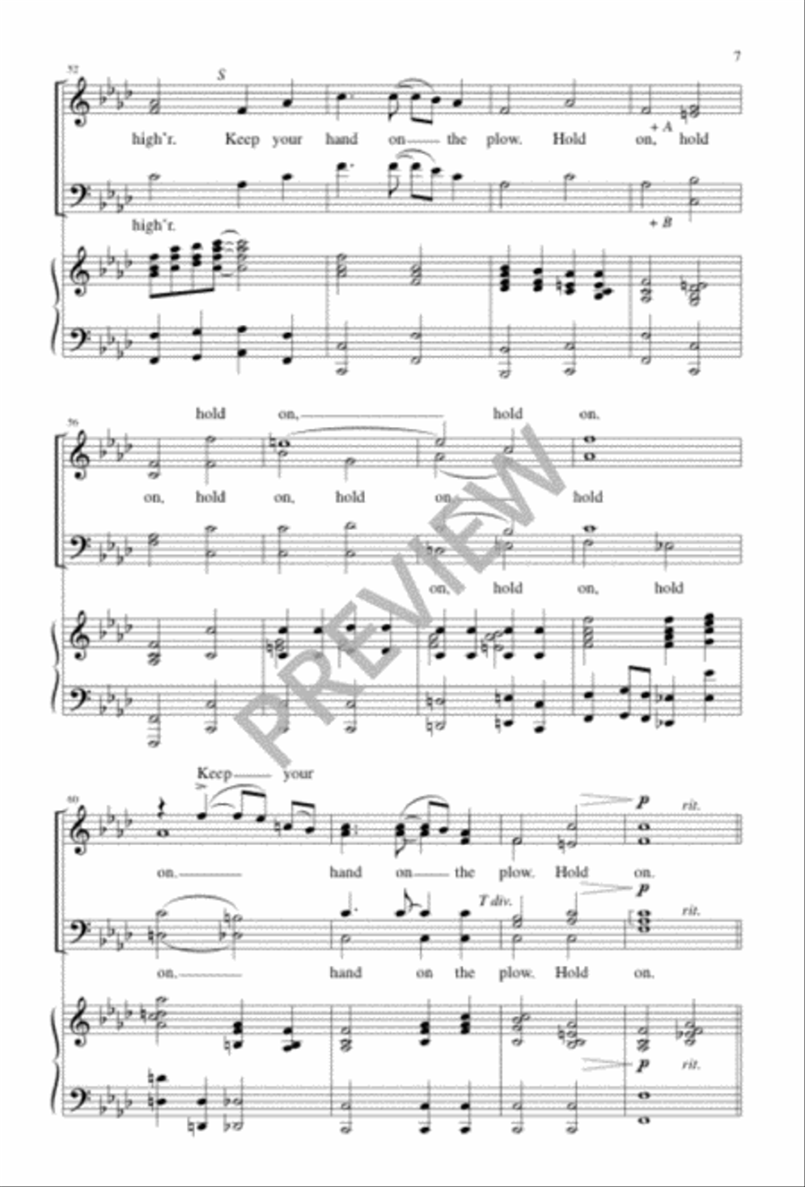 Hold On - SATB edition image number null