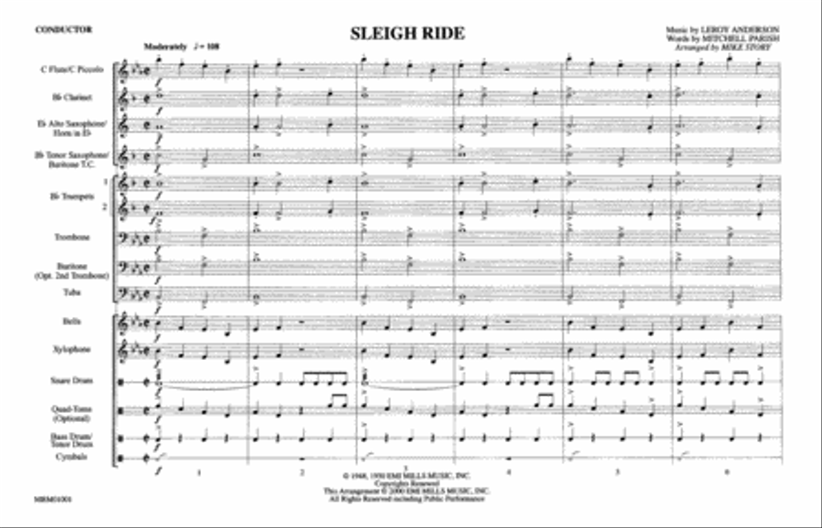 Sleigh Ride: Score Marching Band scores gallery preview page 1