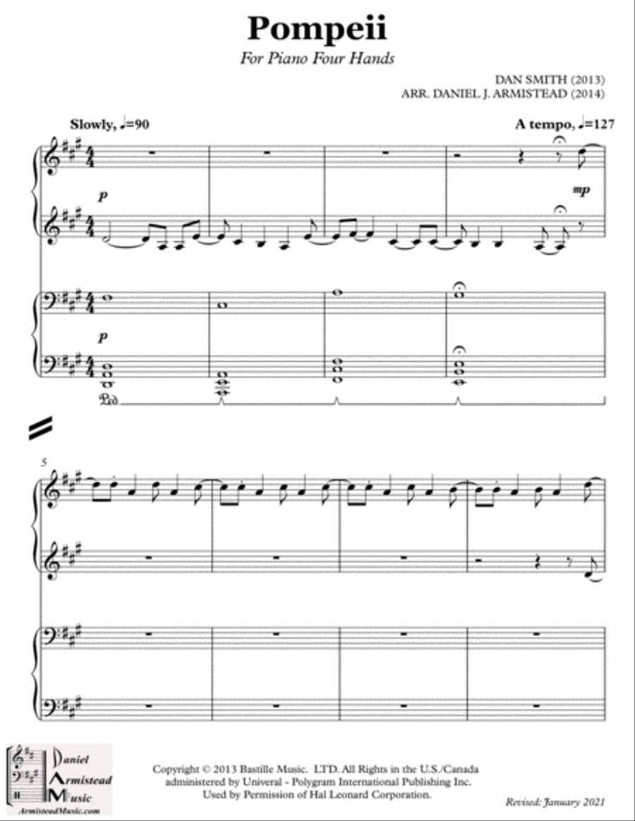 Pompeii 1 Piano, 4-Hands scores gallery preview page 1