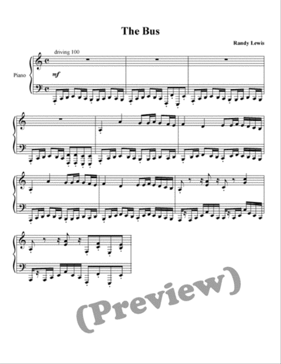 The Bus Piano Solo scores gallery preview page 1