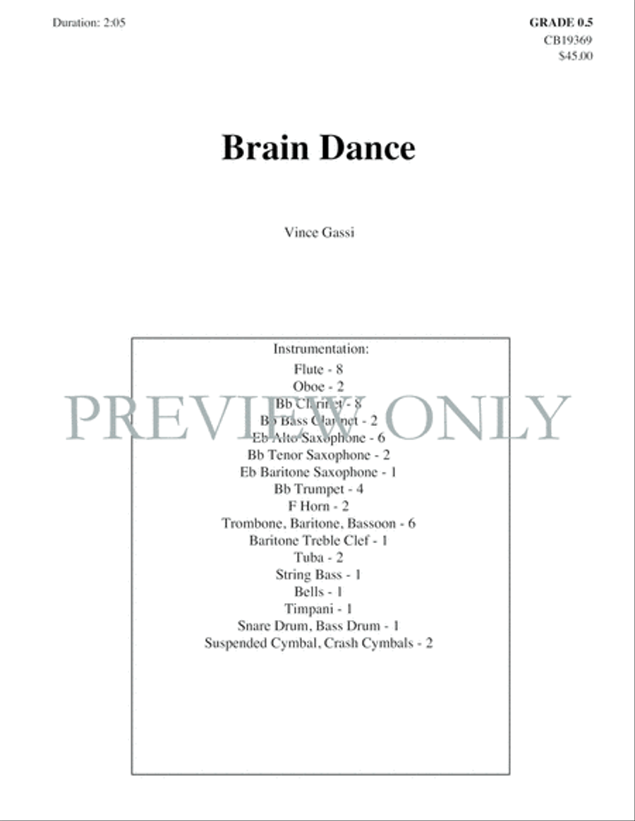 Brain Dance Brain Dance Concert Band scores gallery preview page 2
