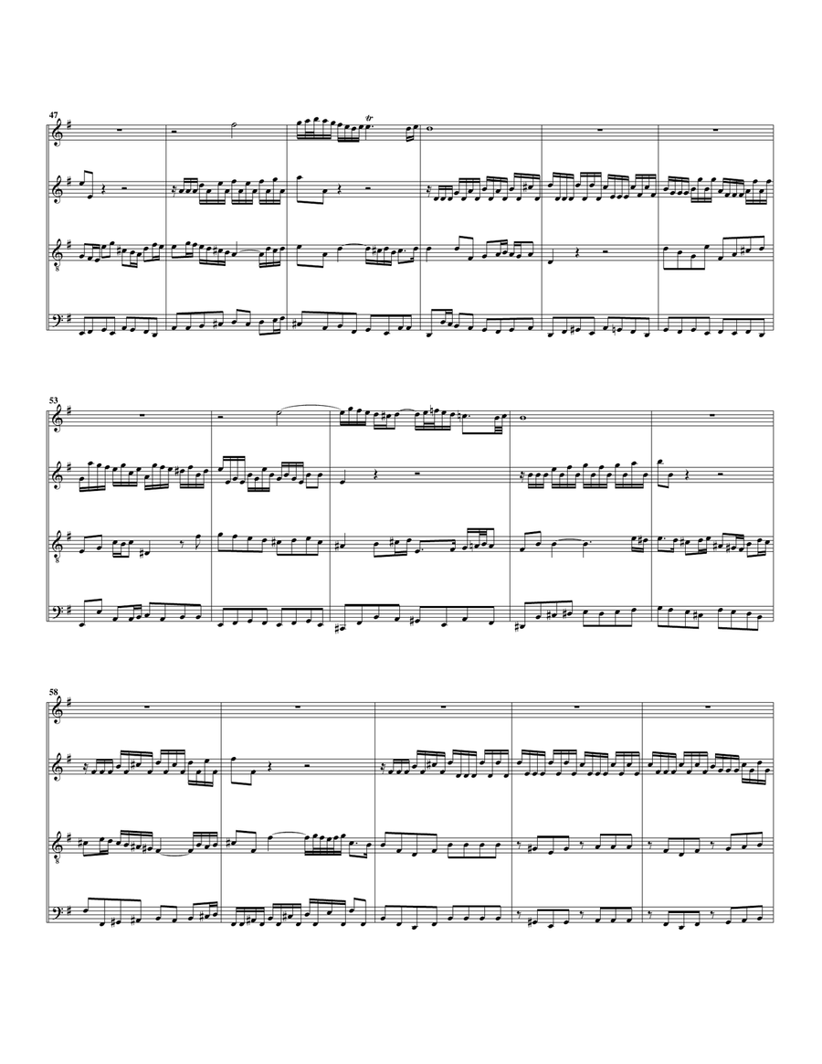 Aria: Alles, was von Gott geboren from Cantata BWV 80 (arrangement for 4 recorders) Large Ensemble scores gallery preview page 5