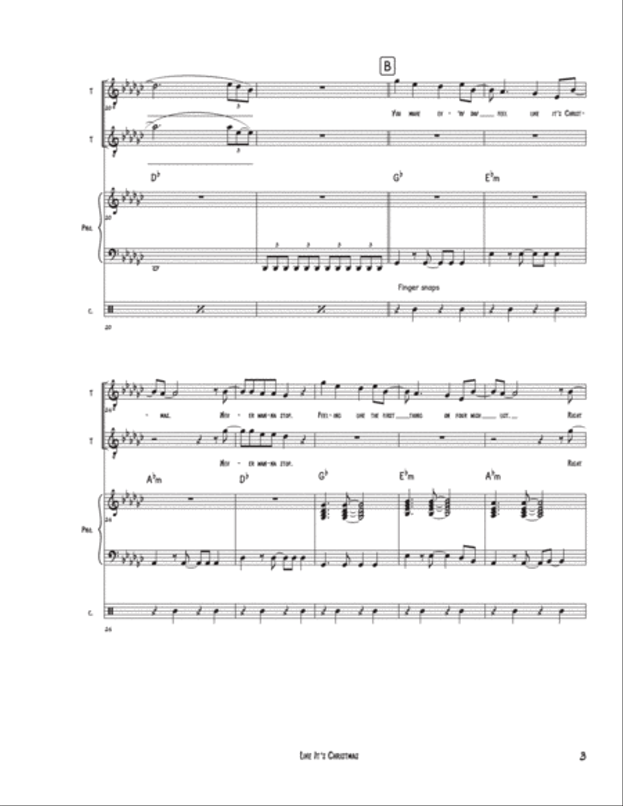 Like It's Christmas Like It's Christmas Piano, Vocal, Guitar scores gallery preview page 3