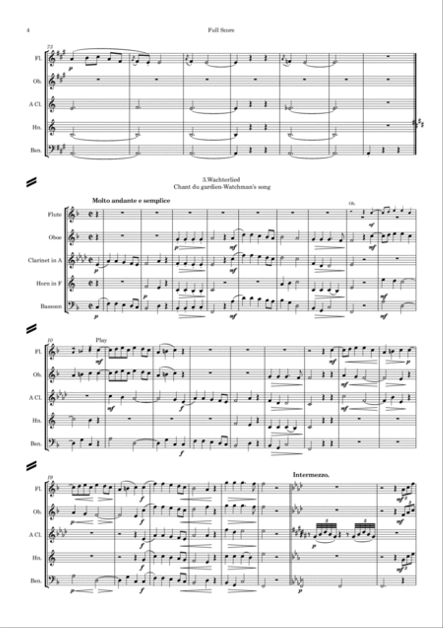 Grieg: Lyric Pieces Op.12 - wind quintet Grieg: Lyric Pieces Op.12 - wind quintet Woodwind Quintet scores gallery preview page 5