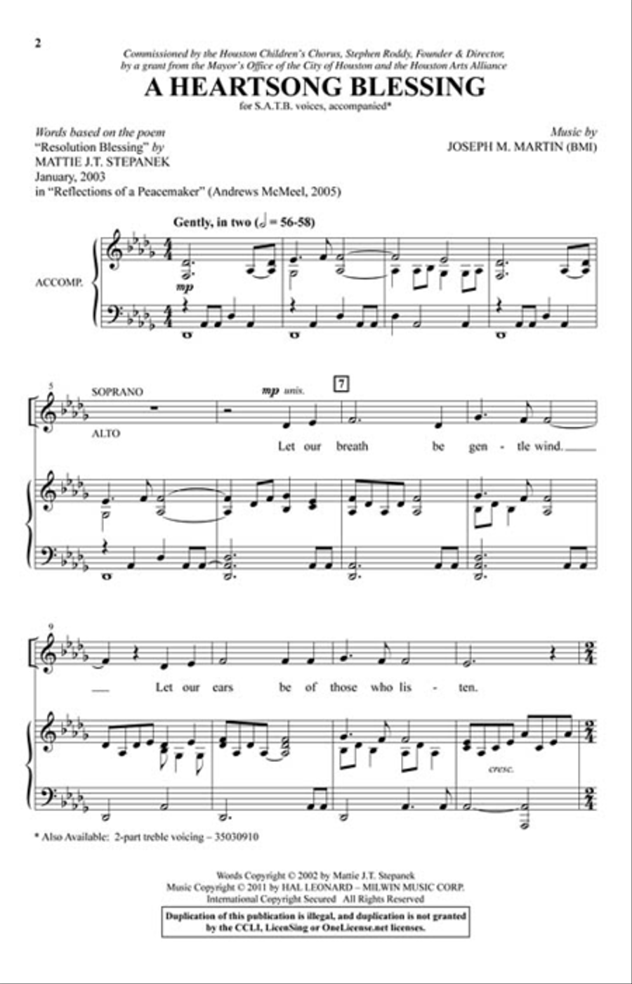 A Heartsong Blessing 4-Part scores gallery preview page 2