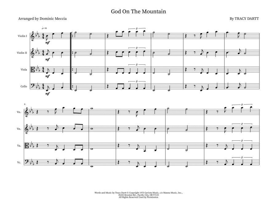 God On The Mountain String Trio scores gallery preview page 1