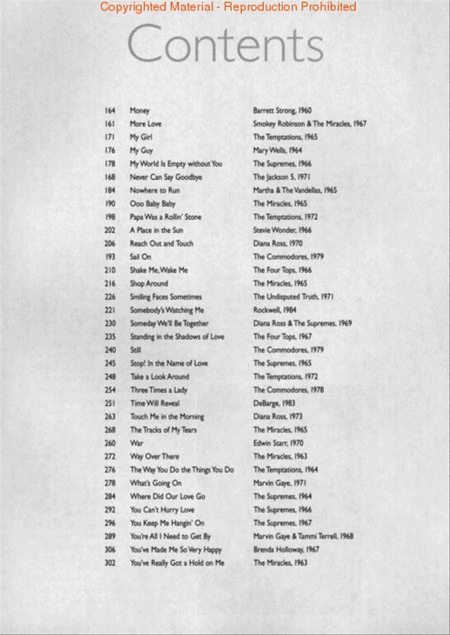 Motown Anthology Piano, Vocal, Guitar scores gallery preview page 3