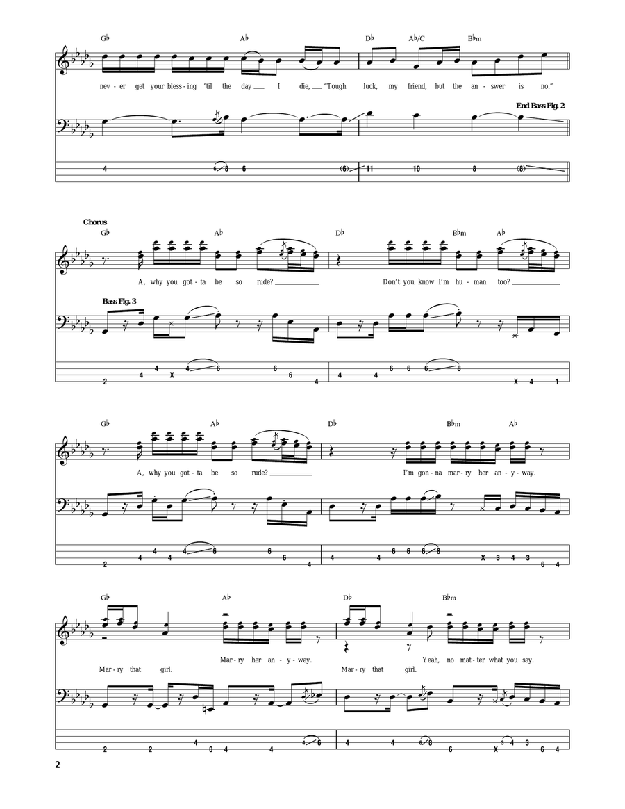 Rude Rude Guitar Tablature scores gallery preview page 2