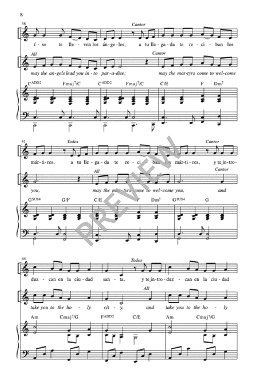 Santos de Dios / Saints of God Unison Choir scores gallery preview page 9