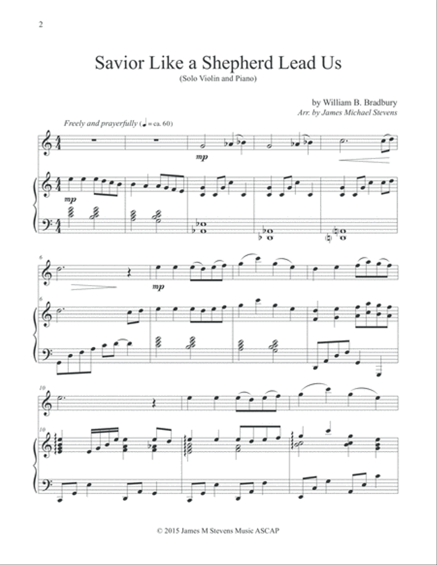Savior Like a Shepherd Lead Us (Piano & Violin) Savior Like a Shepherd Lead Us (Piano & Violin) Violin Solo scores gallery preview page 2