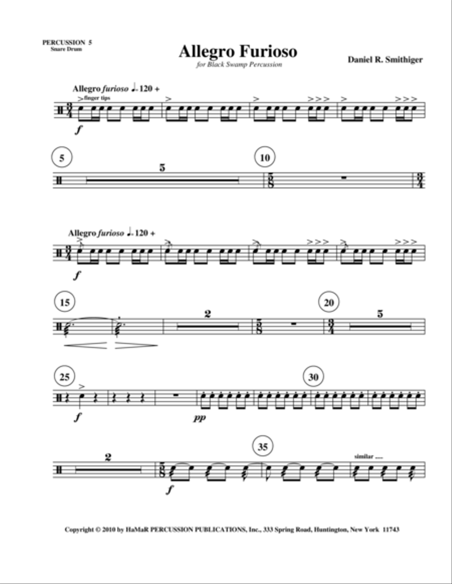Allegro Furioso Percussion scores gallery preview page 1