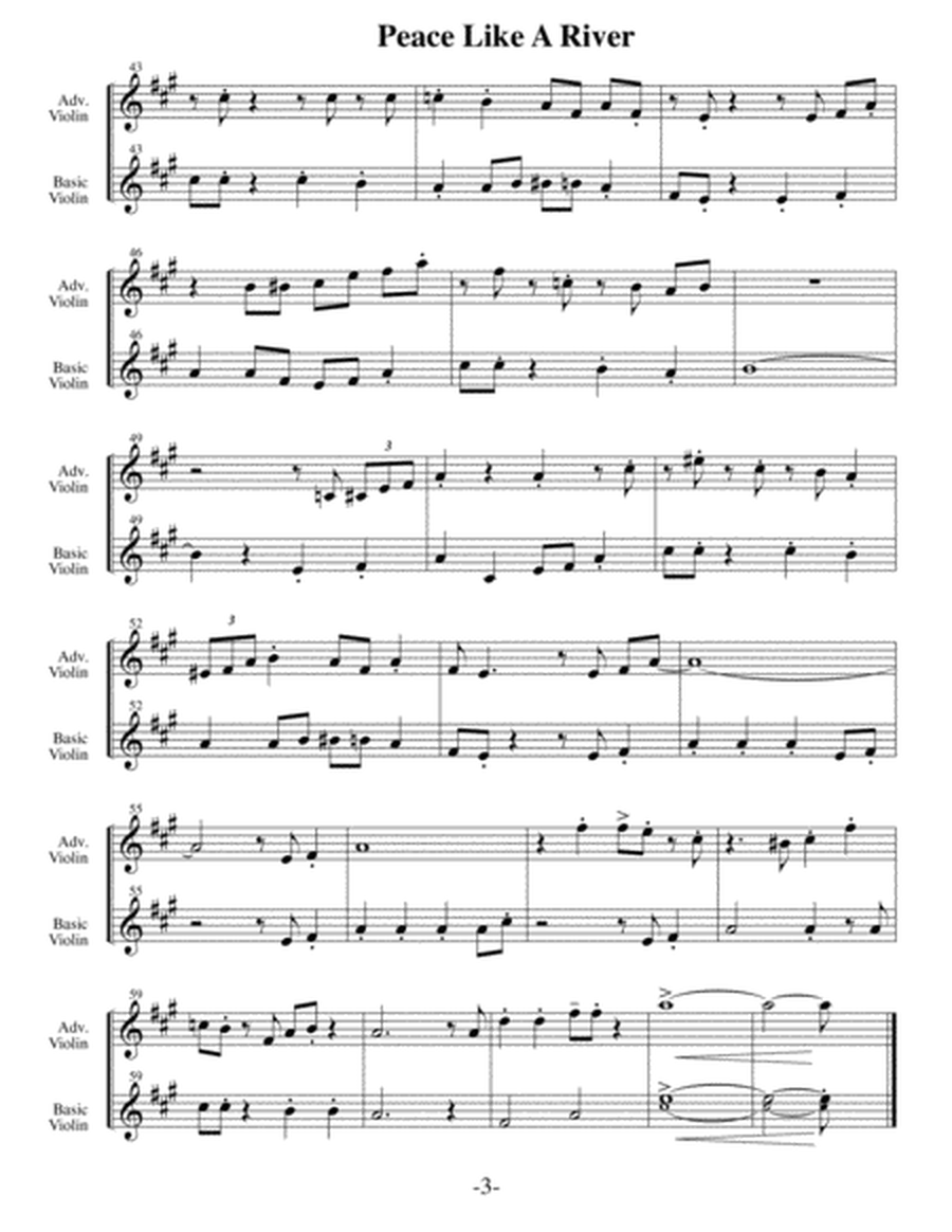 Peace Like A River (Arrangements Level 2-4 for VIOLIN + Written acc) Hymns image number null