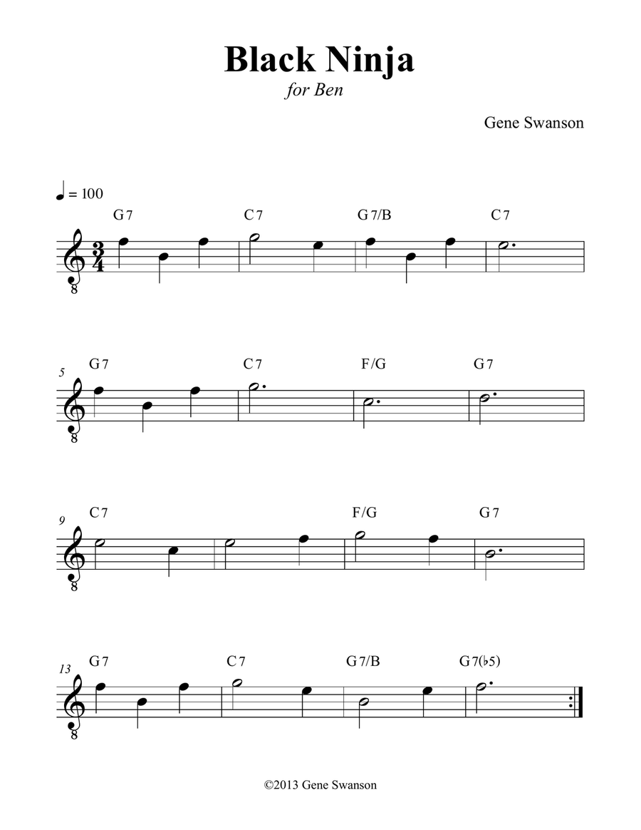 Black Ninja - Play Along! Piano scores gallery preview page 1