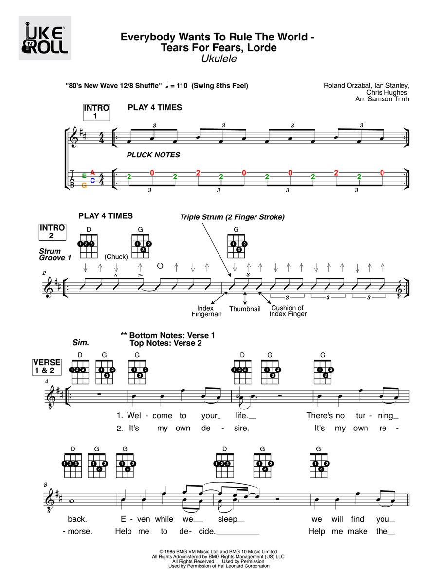 Everybody Wants To Rule The World Voice scores gallery preview page 1