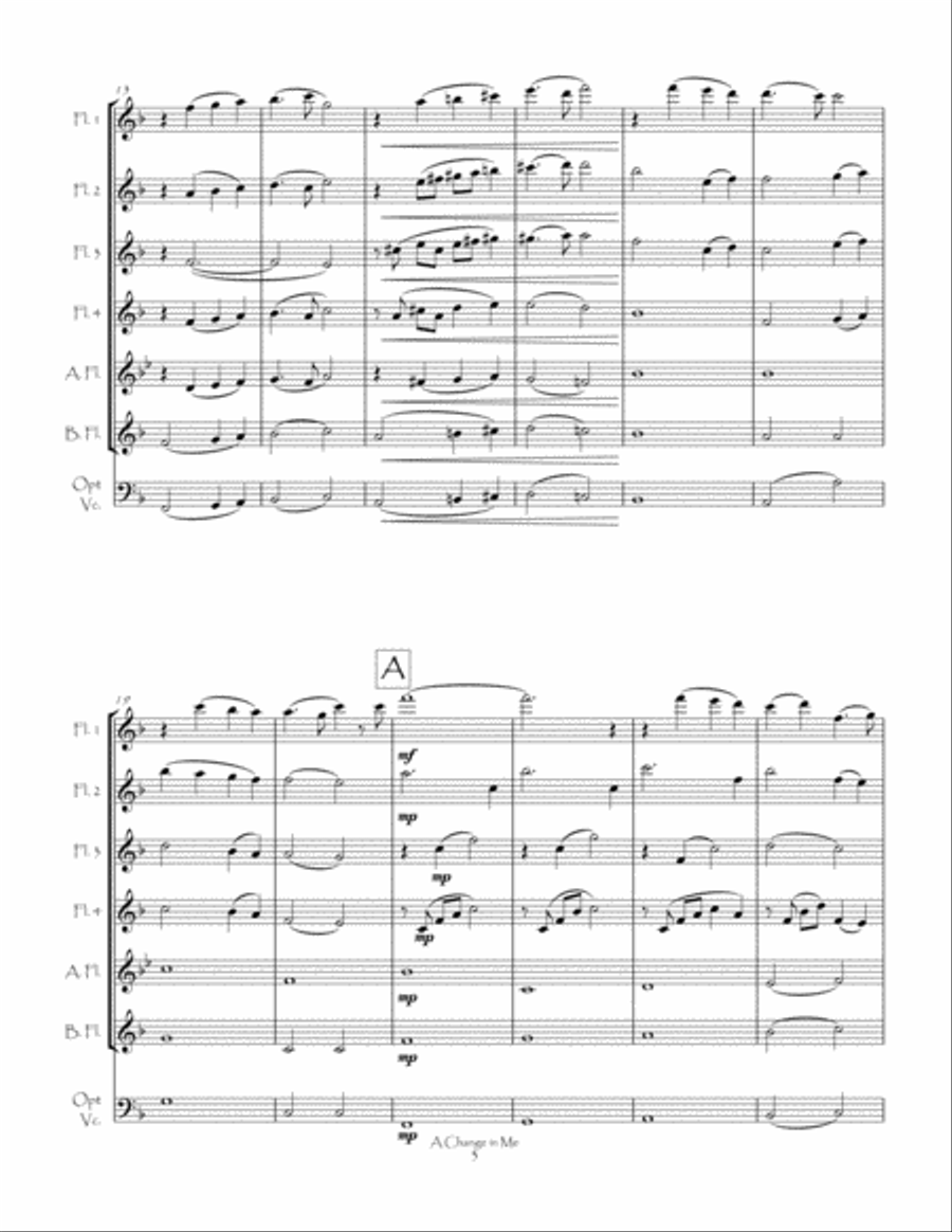 A Change In Me Flute Choir scores gallery preview page 5